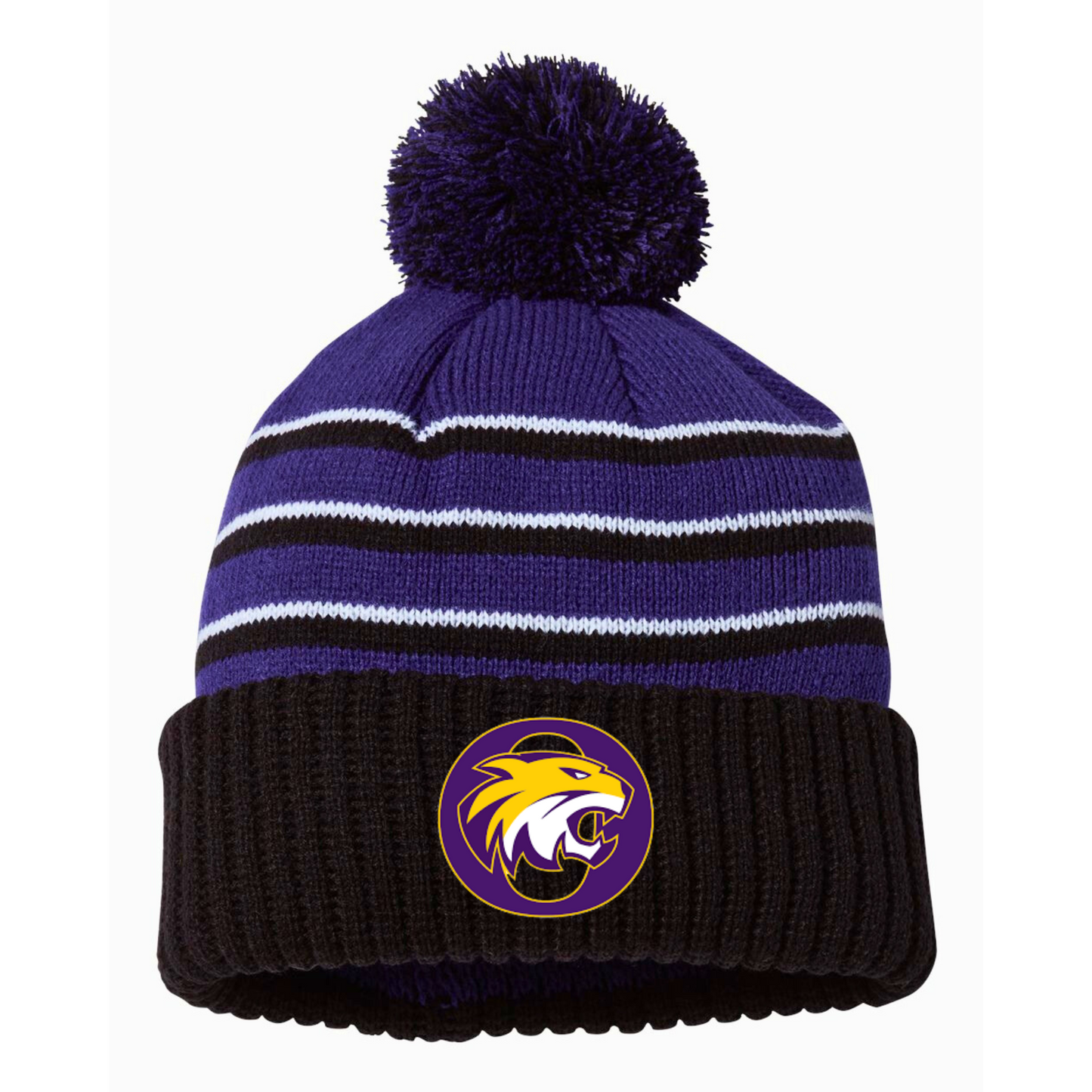 Onsted Wildcats Purple Pom Beanie