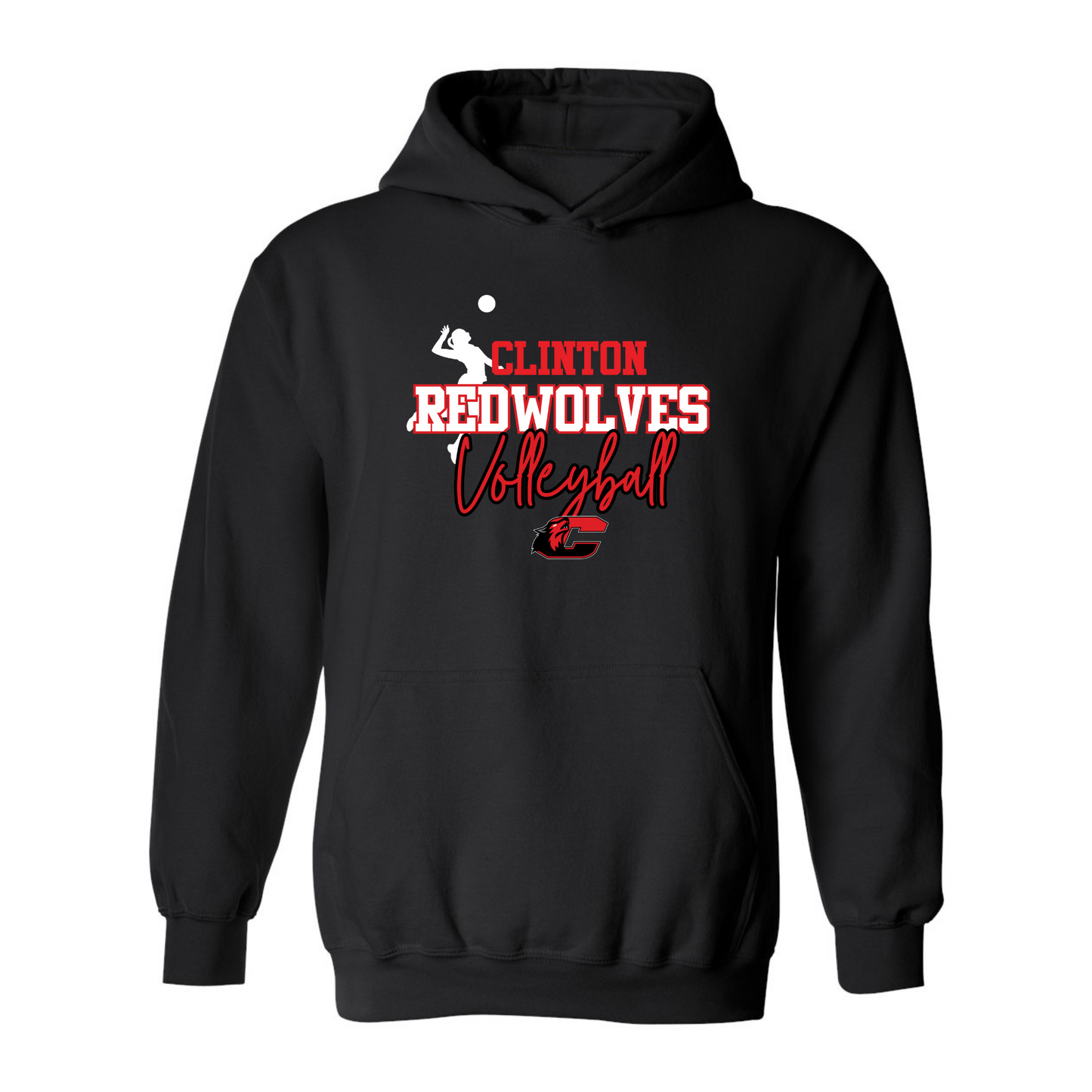 Clinton Redwolves Volleyball Hoodie